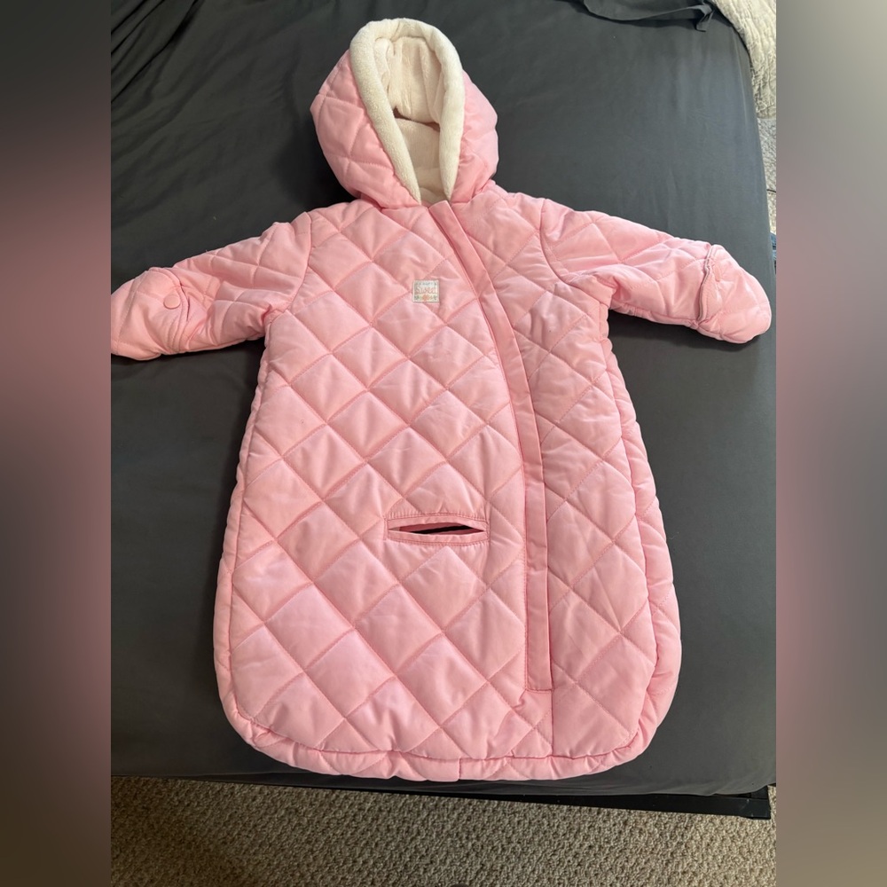 Carter's Pink‎ Quilted Bunting Winter Suit with Hood - car seat friendly